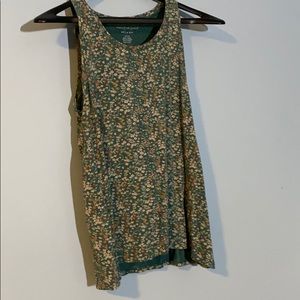 Green Tank with Floral Pattern